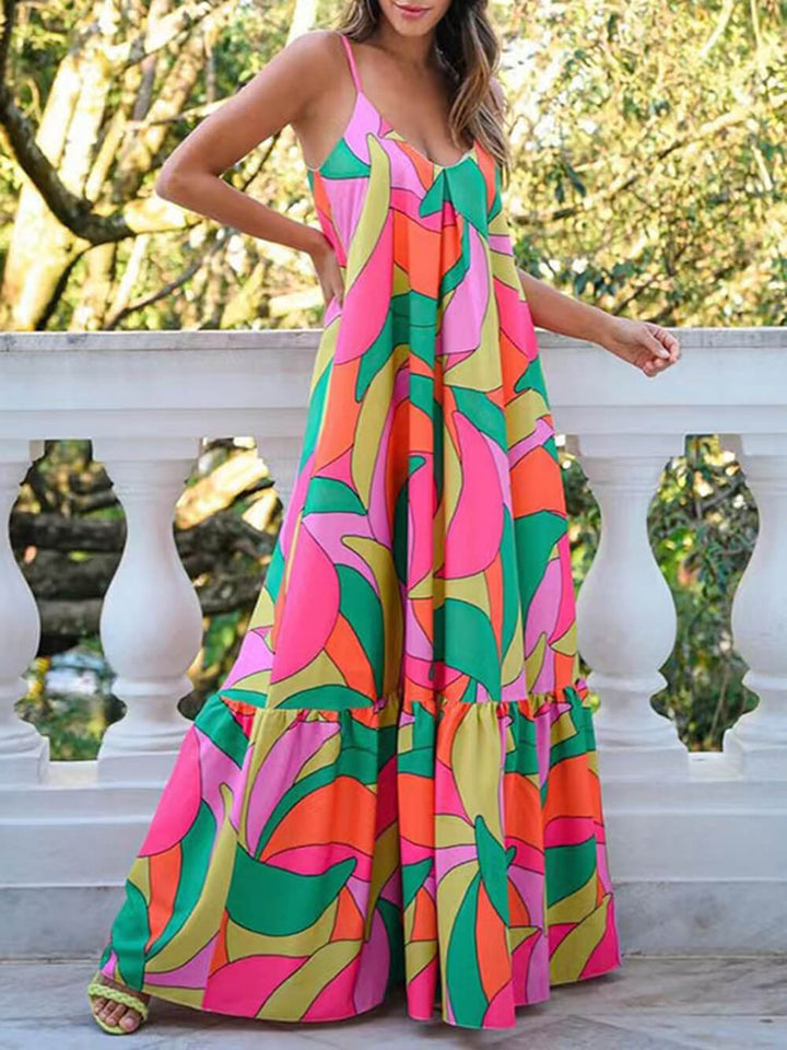 Sterre | Maxi Jurk met Abstracte Print