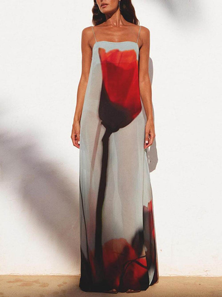 Seraphine | Maxi Jurk met Artistieke Print
