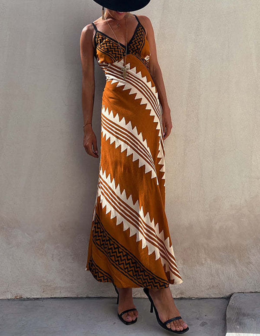 Isabella | Geometrische Maxi Jurk