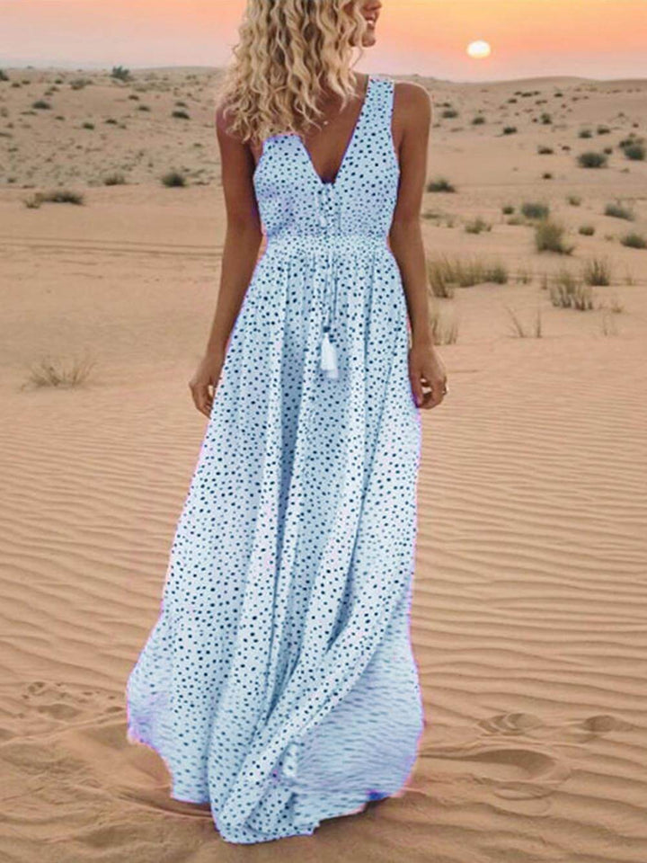 Yara | Gestippelde Boho Maxi Jurk