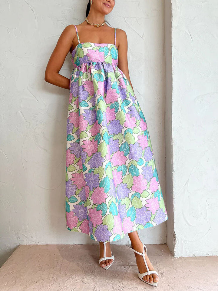 Eline | Midi Jurk met Bloemenprint