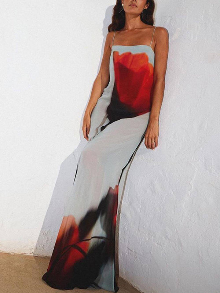 Seraphine | Maxi Jurk met Artistieke Print