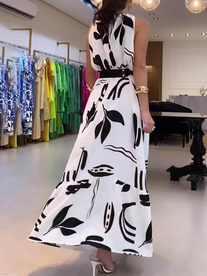 Isabeau | Maxi Jurk met Abstracte Print