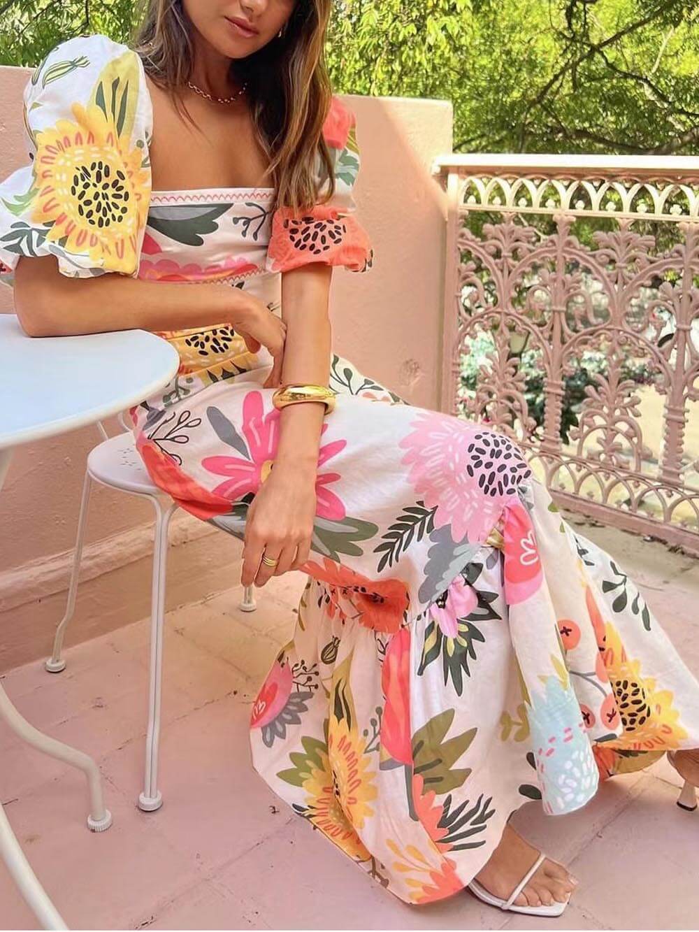 Rosanne | Maxi Jurk met Bloemenprint