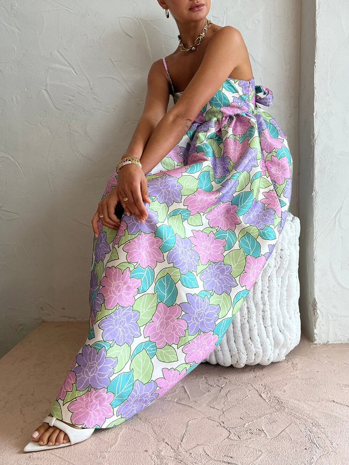 Eline | Midi Jurk met Bloemenprint