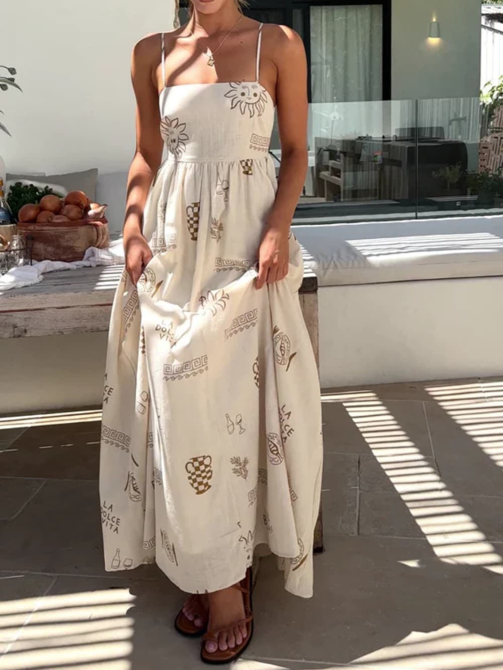 Mireille | Maxi Jurk met Mediterrane Print