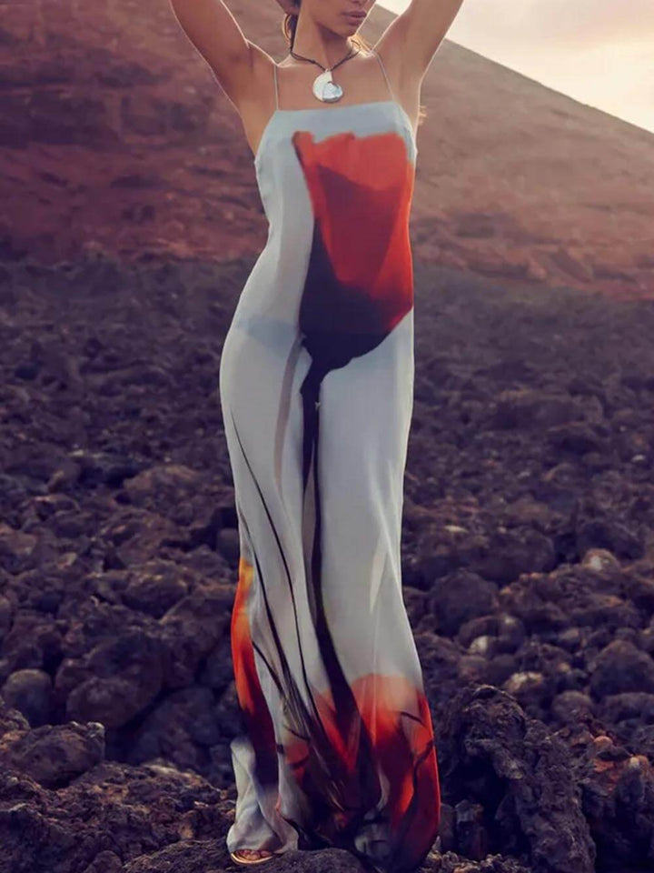 Seraphine | Maxi Jurk met Artistieke Print