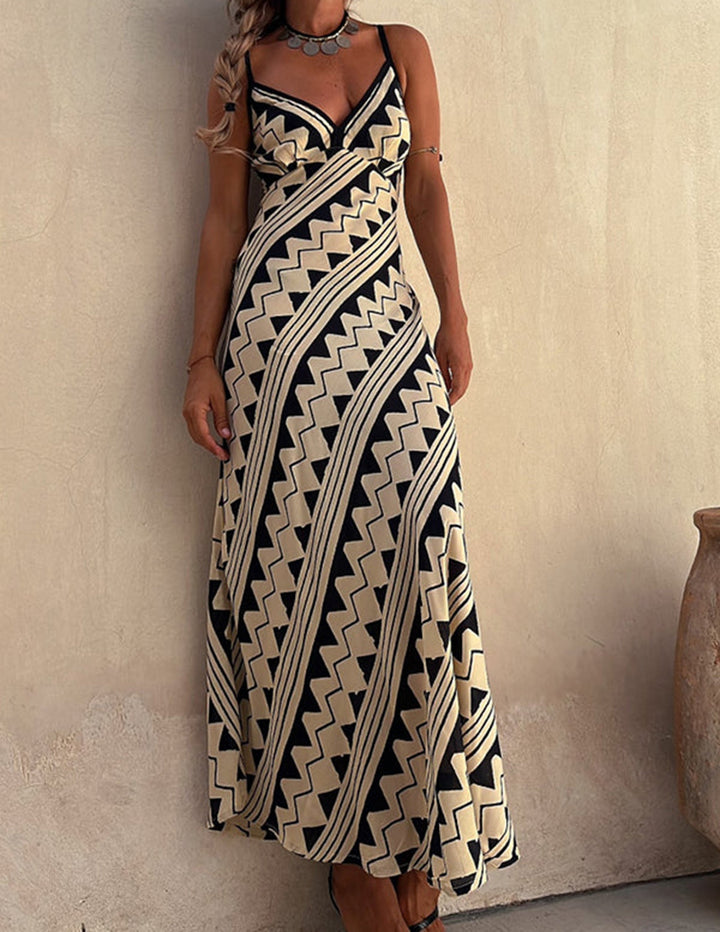 Isabella | Geometrische Maxi Jurk