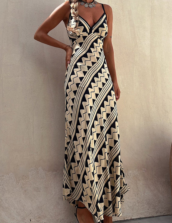 Isabella | Geometrische Maxi Jurk