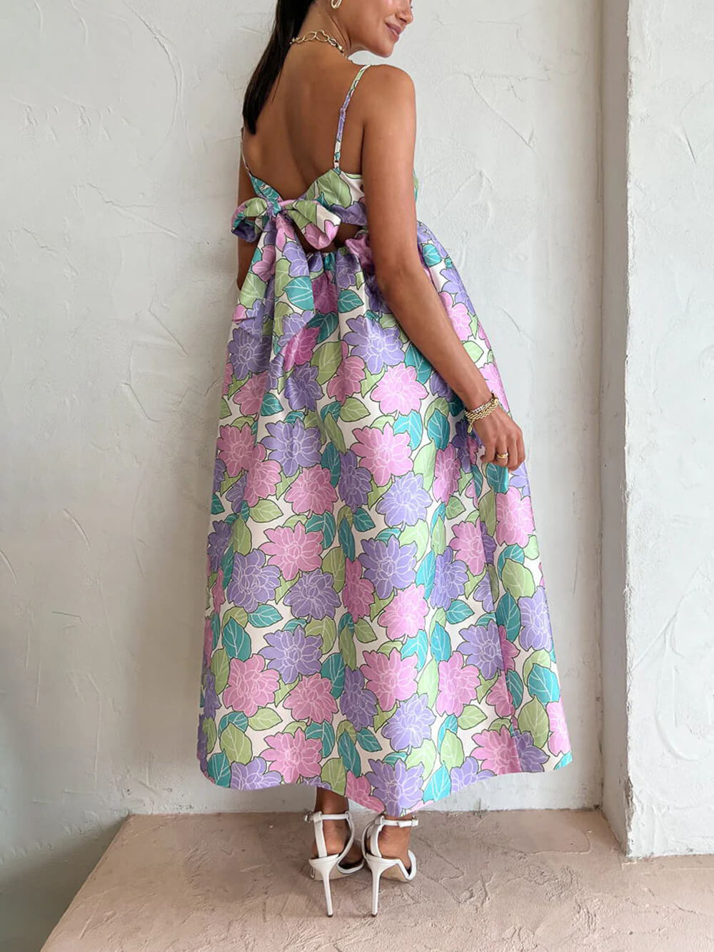 Eline | Midi Jurk met Bloemenprint