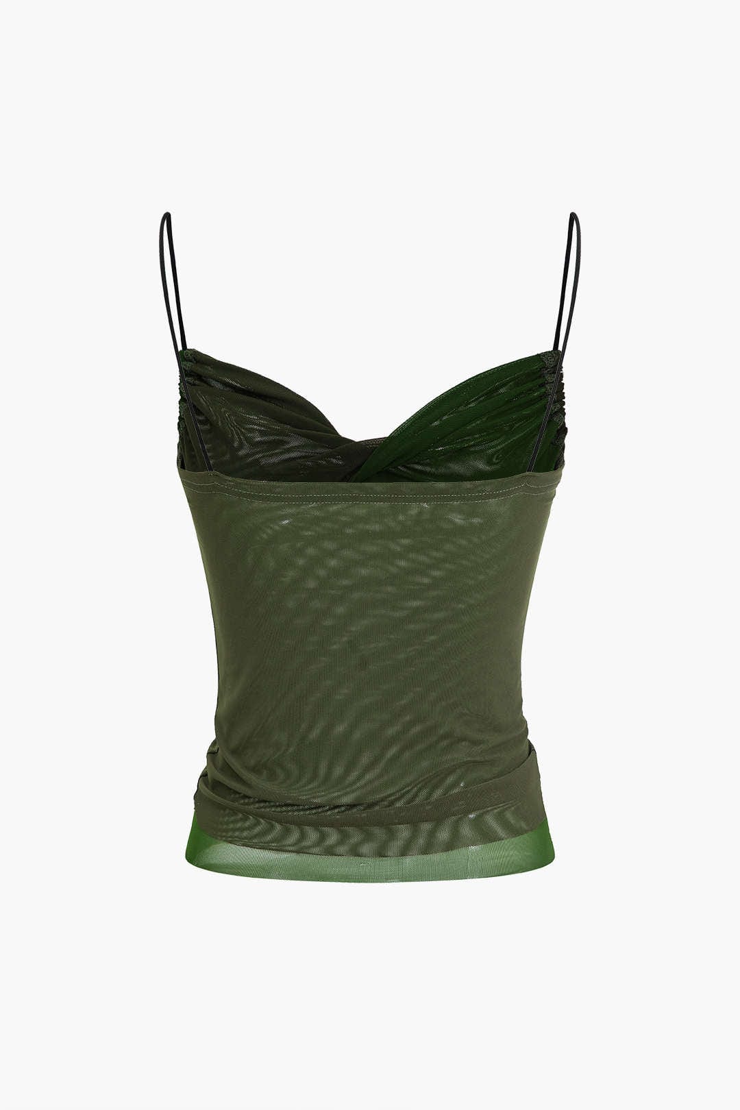 Fay | Mesh Top met Gedrapeerde Hals
