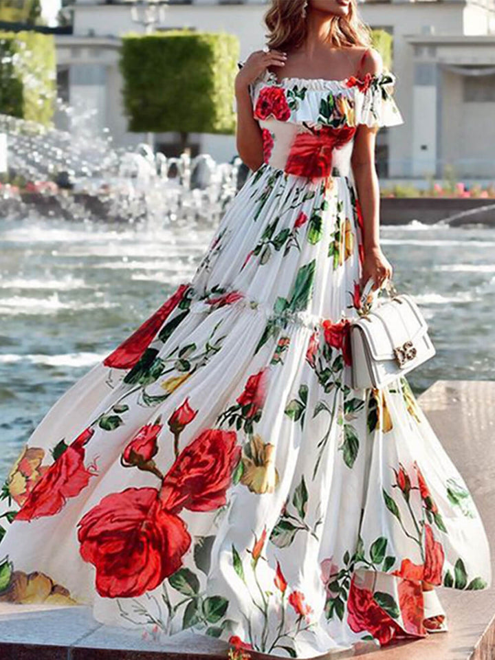 Rosalie | Off-Shoulder Bloemen Maxi Jurk
