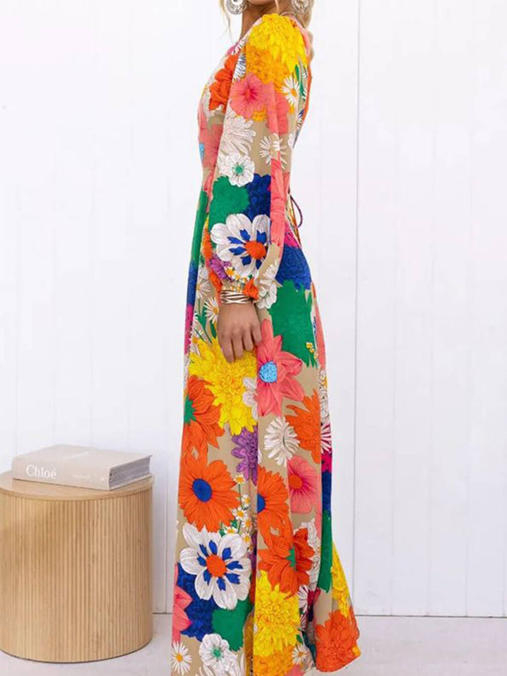 Noëlle | Bloemenprint Maxi Jurk