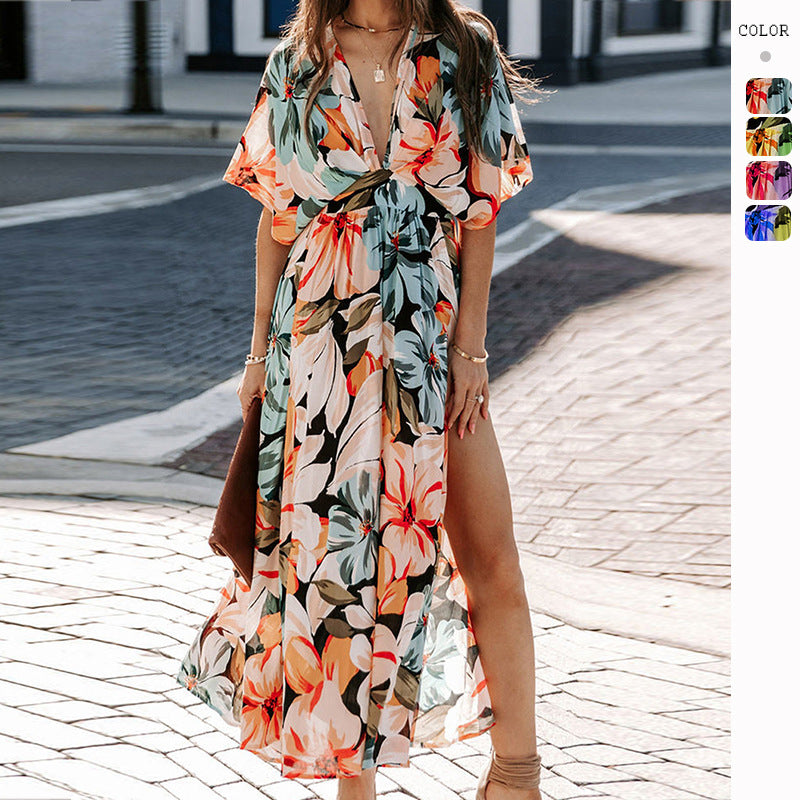Celeste | Tropische Maxi Jurk met Split