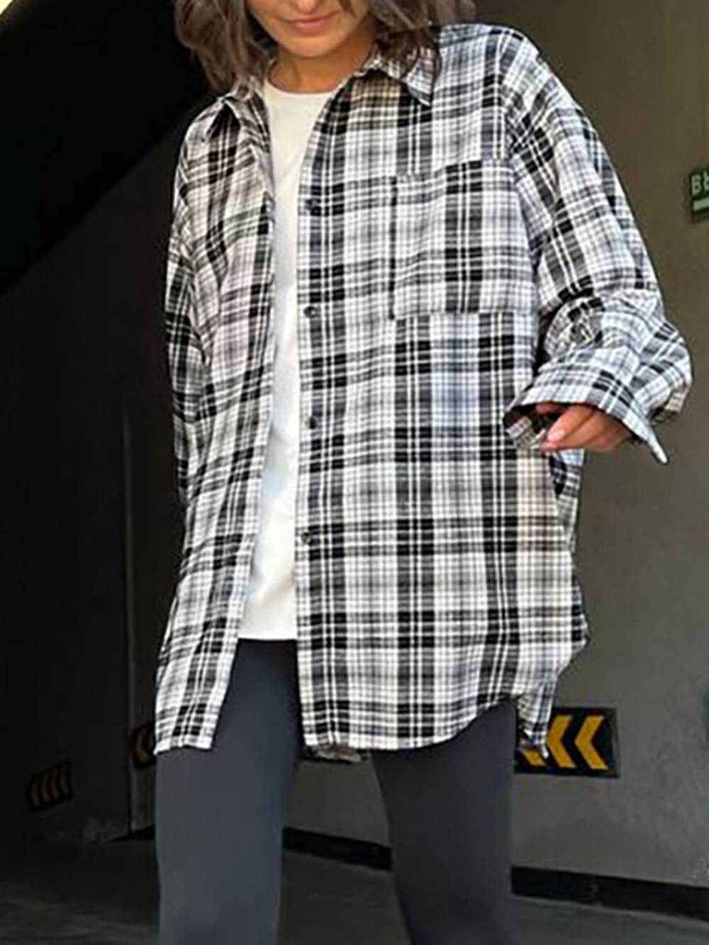 Adeline | Blouse met Ruitpatroon en Oversized Fit