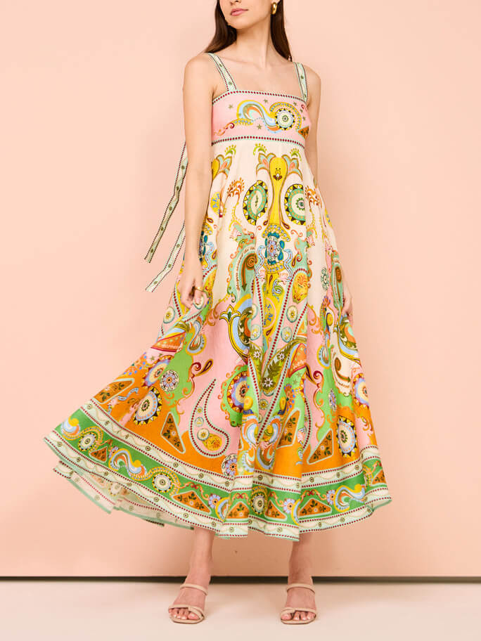 Noémi | Maxi Jurk met Paisley Print