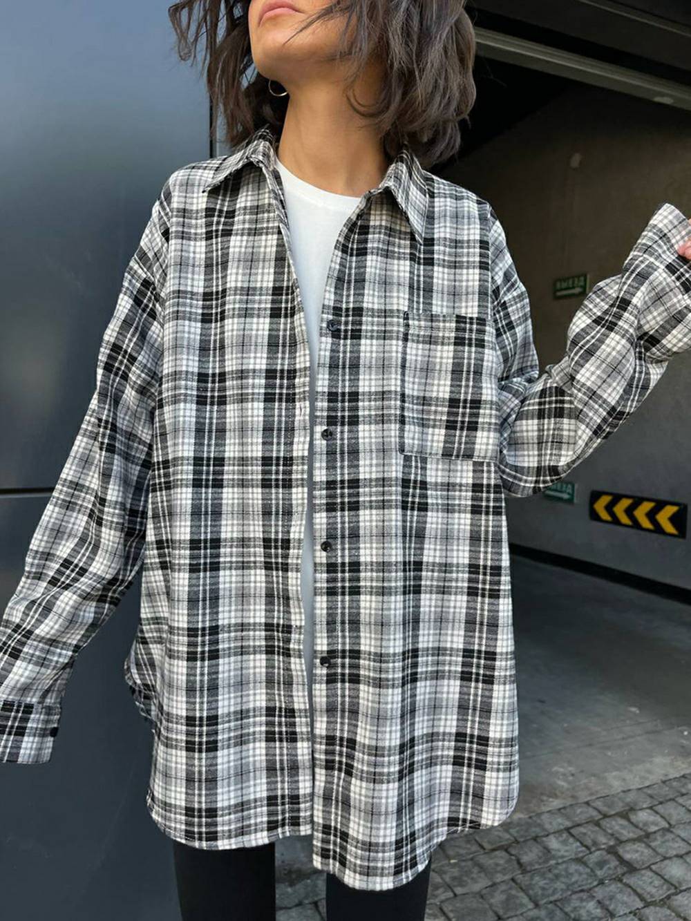 Adeline | Blouse met Ruitpatroon en Oversized Fit