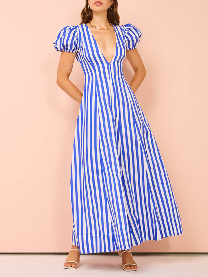 Renske | Maxi Jurk met Streeppatroon