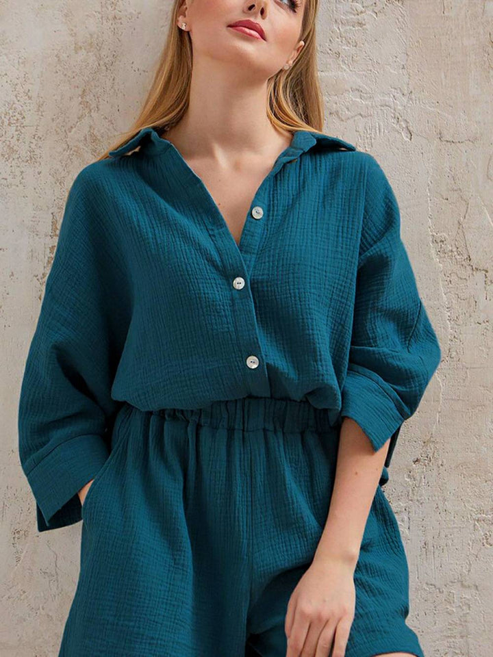 Adela | Zomerset met Blouse en Short in Luchtige Structuur