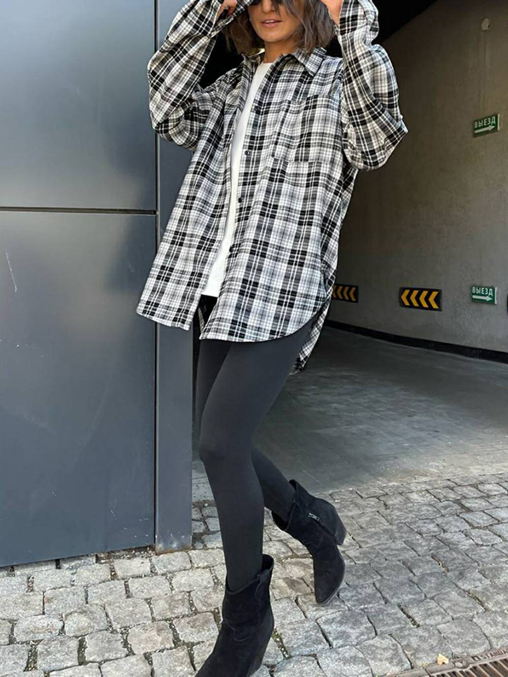 Adeline | Blouse met Ruitpatroon en Oversized Fit