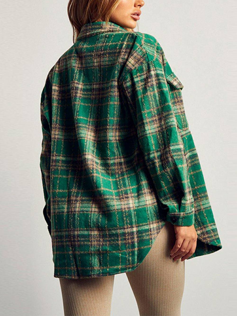 Adoree | Geruite Overshirt Blouse met Utility Look