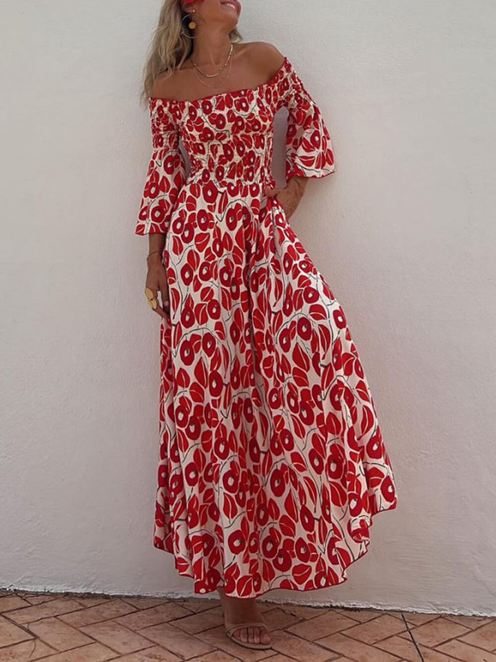Lieve | Off Shoulder Jurk met Print