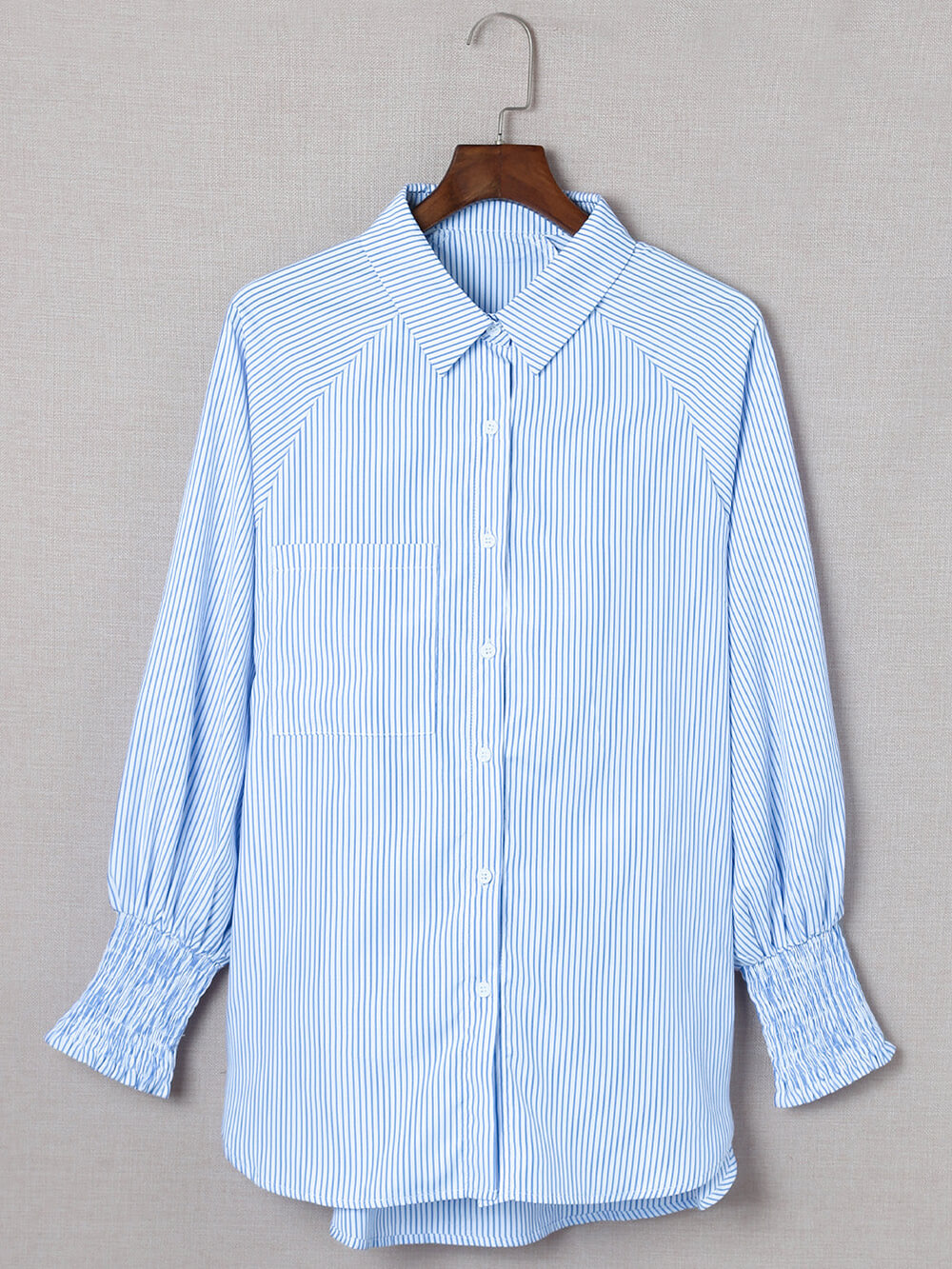 Ayana | Blouse met Strepen en Smock Manchet