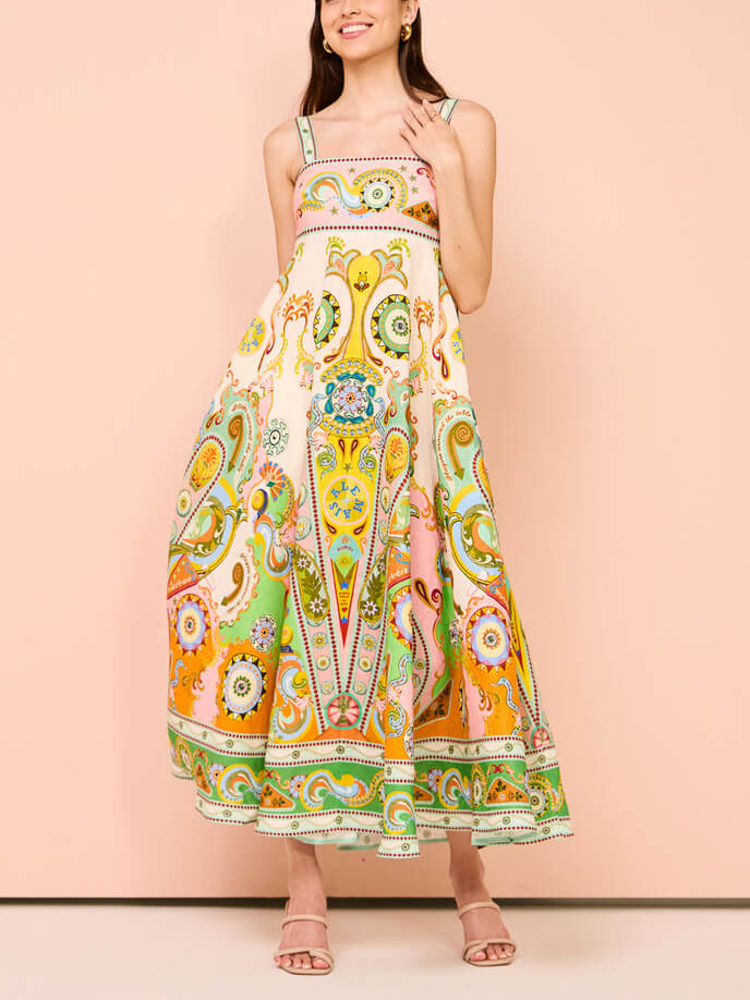 Noémi | Maxi Jurk met Paisley Print