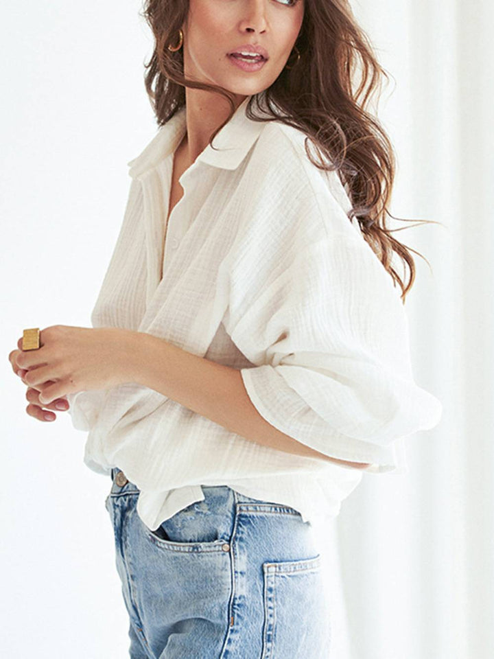 Aiyana | Luchtige Blouse met Structuur en Strikdetail