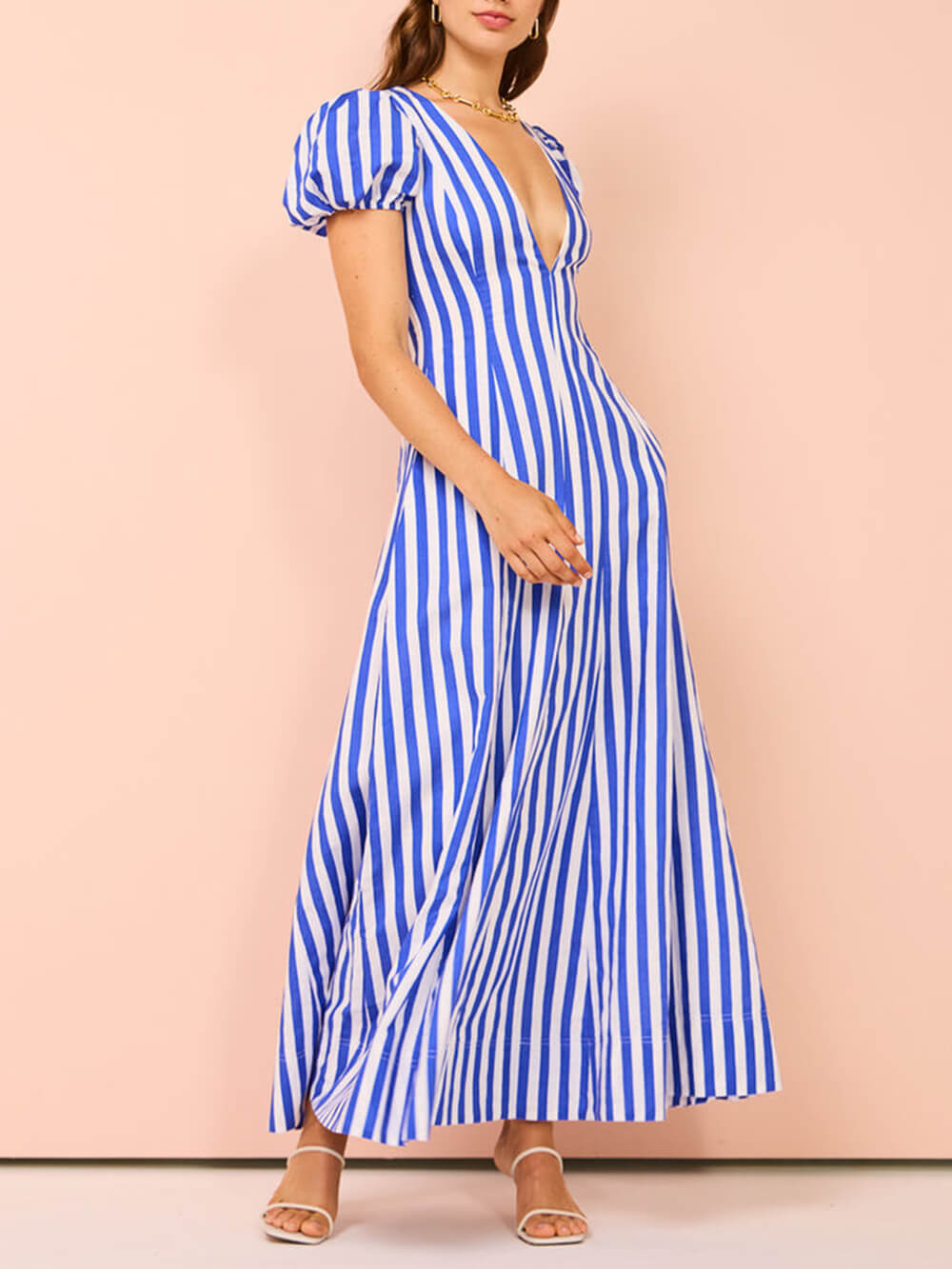 Renske | Maxi Jurk met Streeppatroon