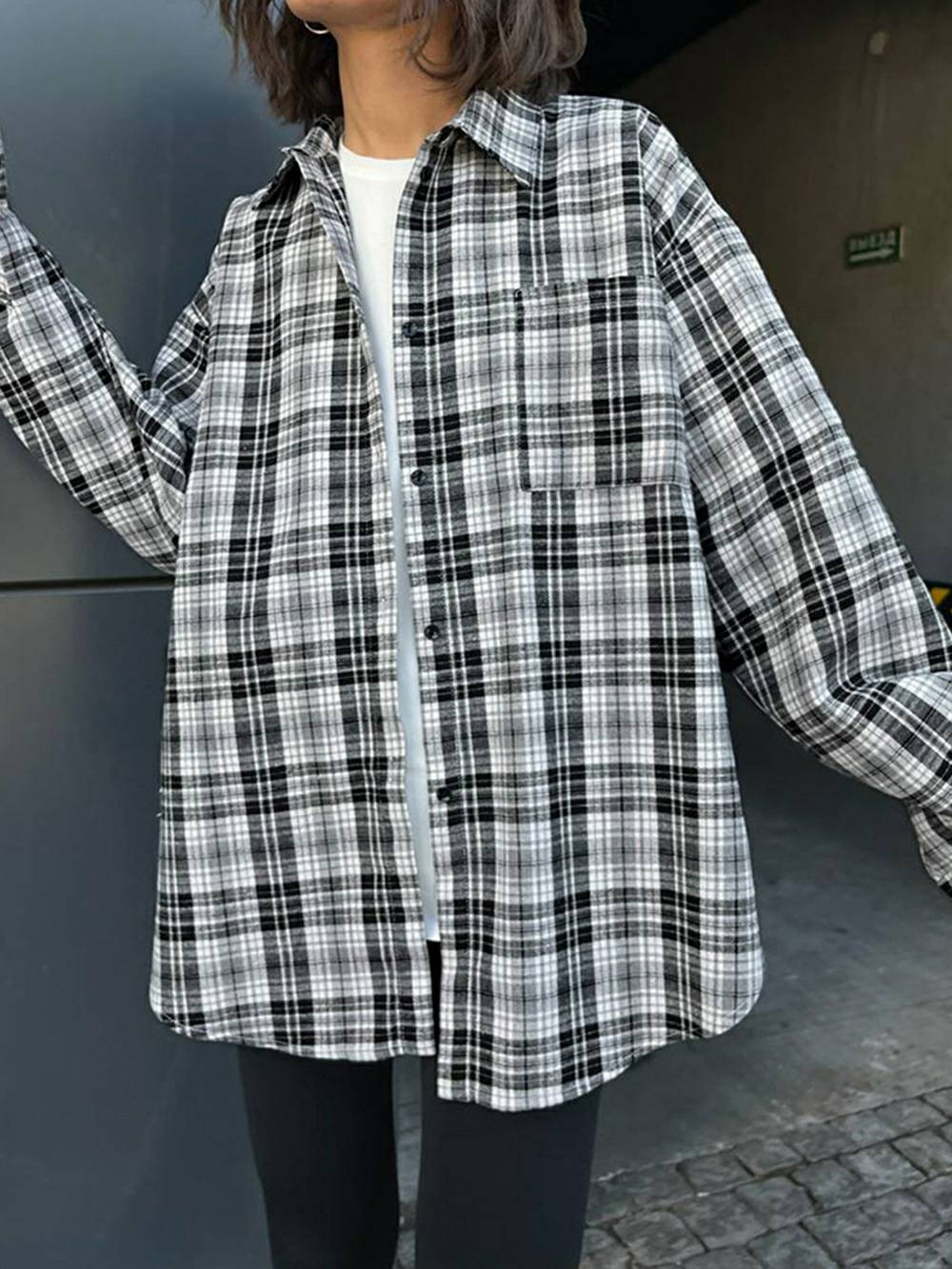 Adeline | Blouse met Ruitpatroon en Oversized Fit