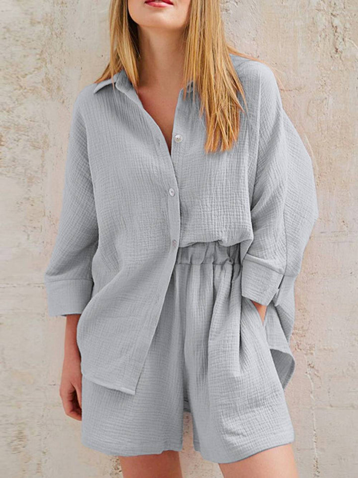 Adela | Zomerset met Blouse en Short in Luchtige Structuur