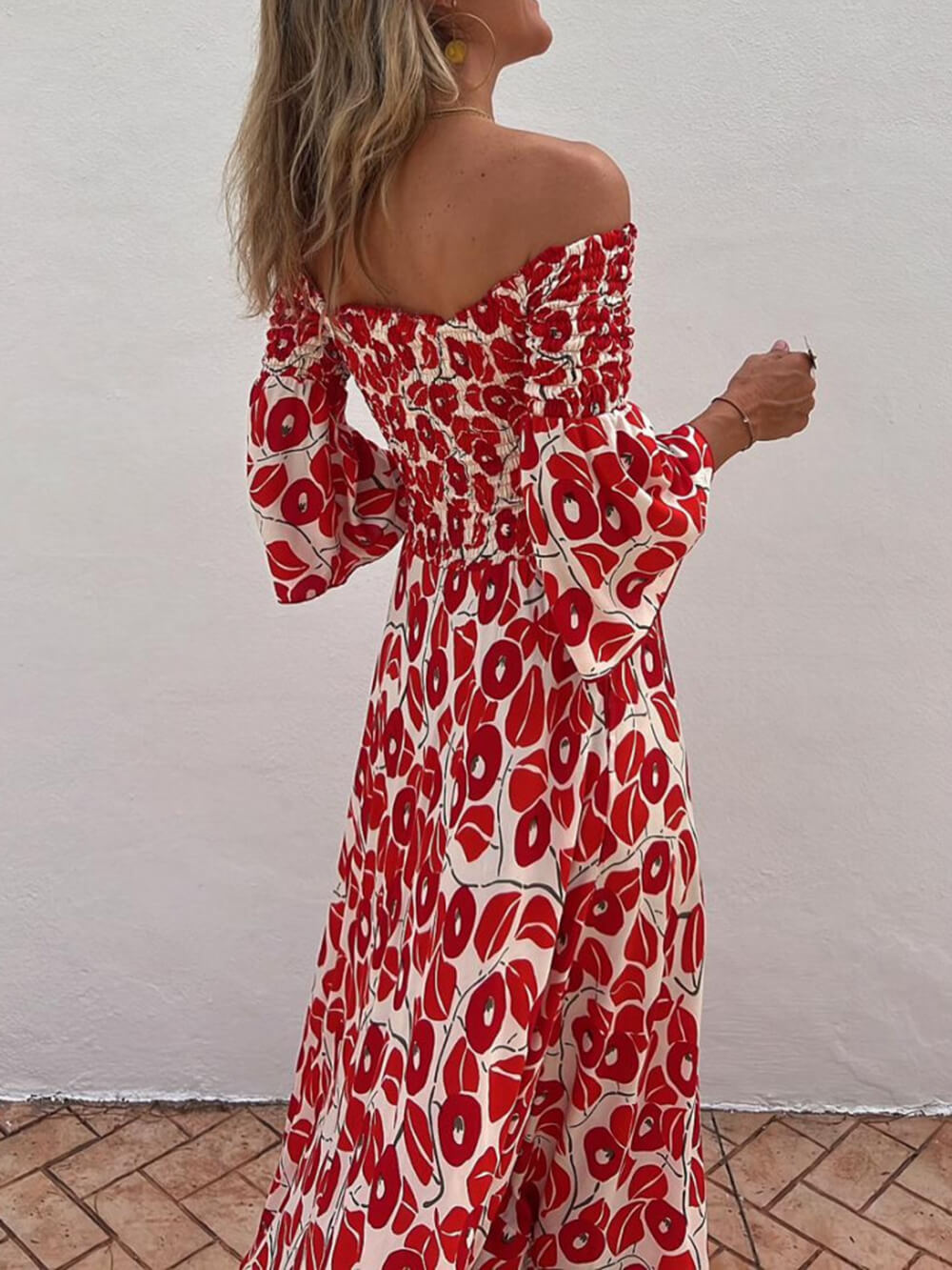 Lieve | Off Shoulder Jurk met Print