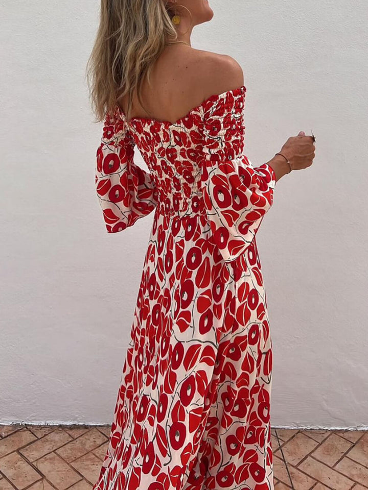 Lieve | Off Shoulder Jurk met Print