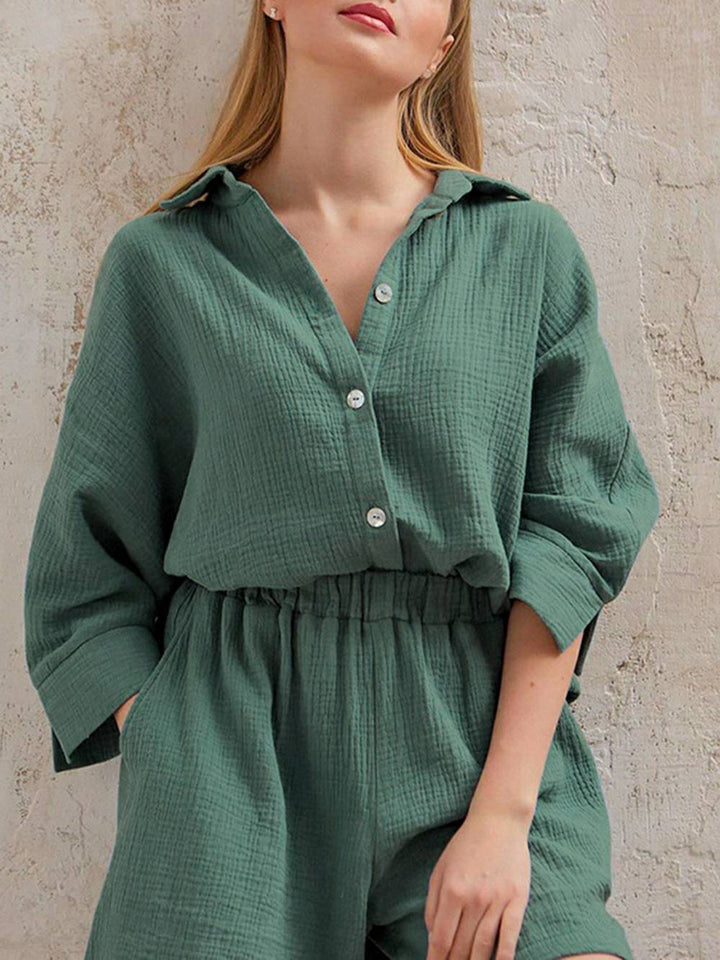 Adela | Zomerset met Blouse en Short in Luchtige Structuur