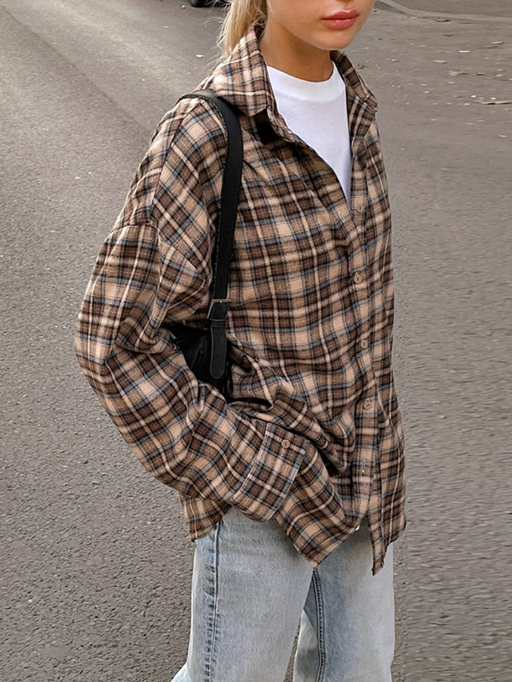 Adelmund | Blouse met Ruitprint en Oversized Street Fit