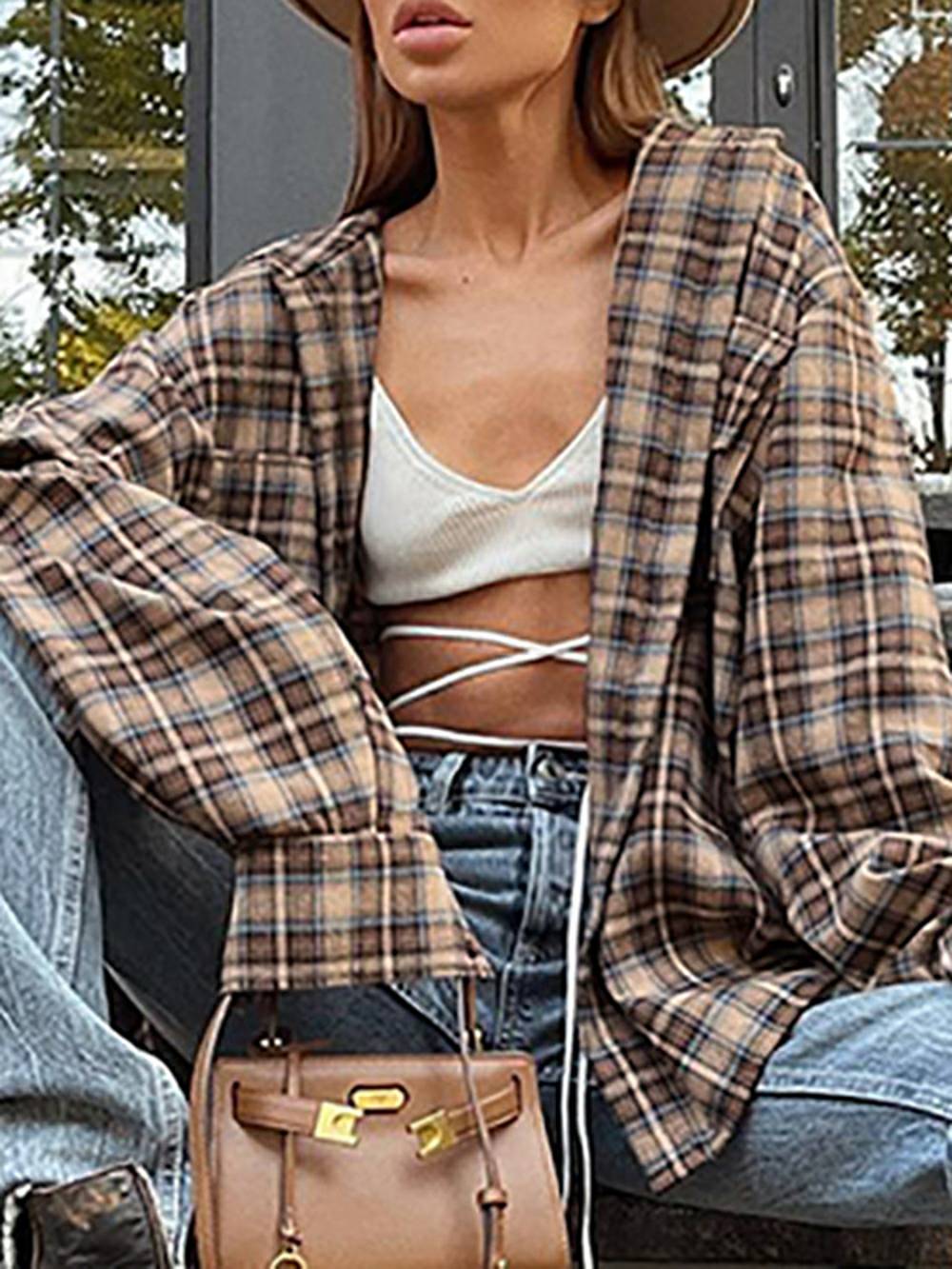 Adelmund | Blouse met Ruitprint en Oversized Street Fit