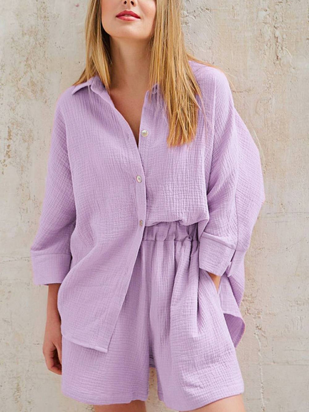 Adela | Zomerset met Blouse en Short in Luchtige Structuur