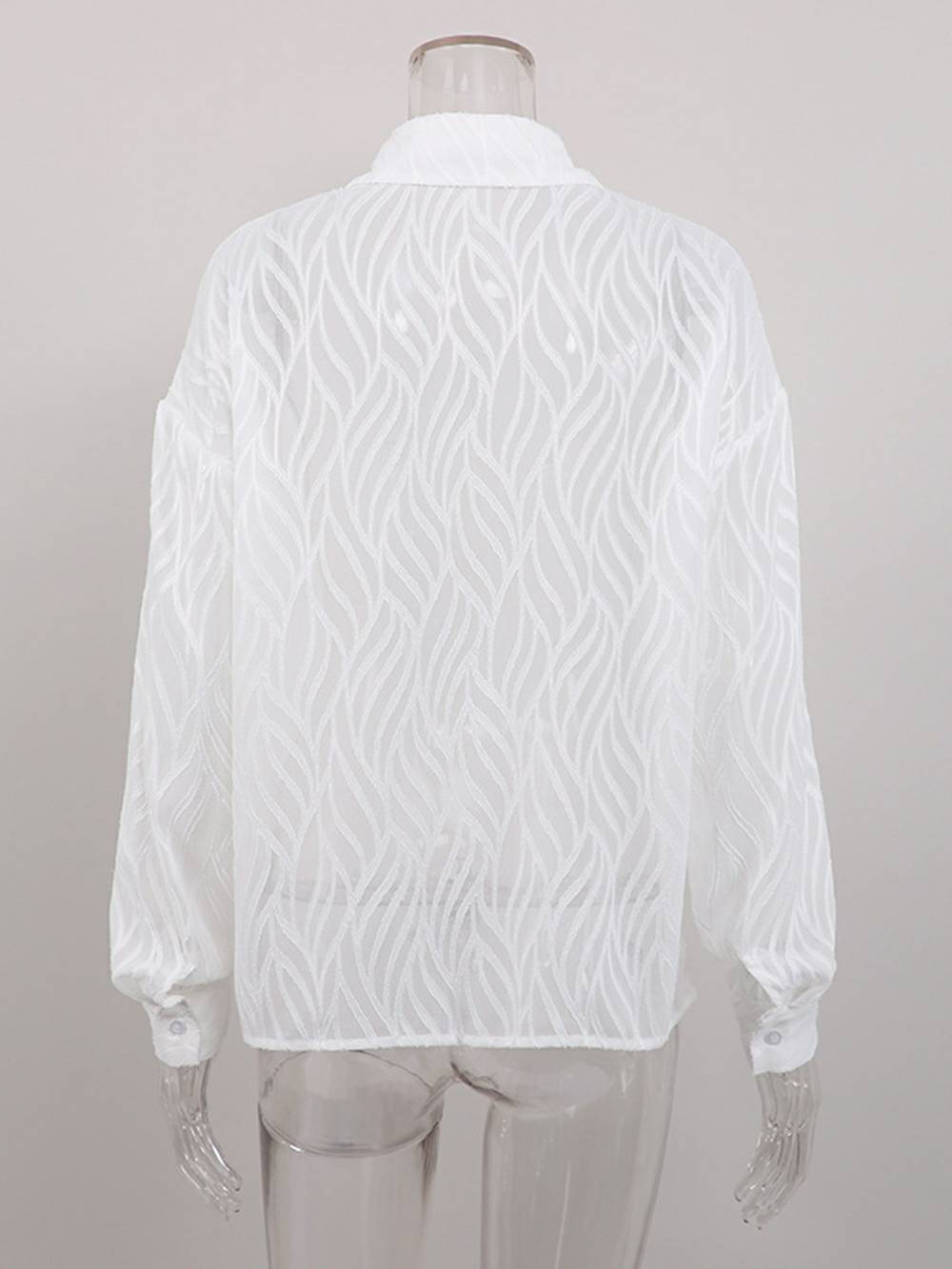 Aimée | Transparante Blouse met Structuur en Elegante Fit