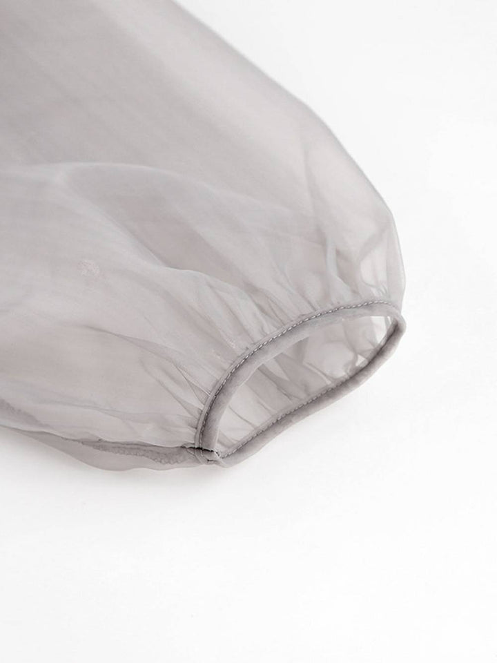 Adina | Blouse met Organza Look en Strikdetail