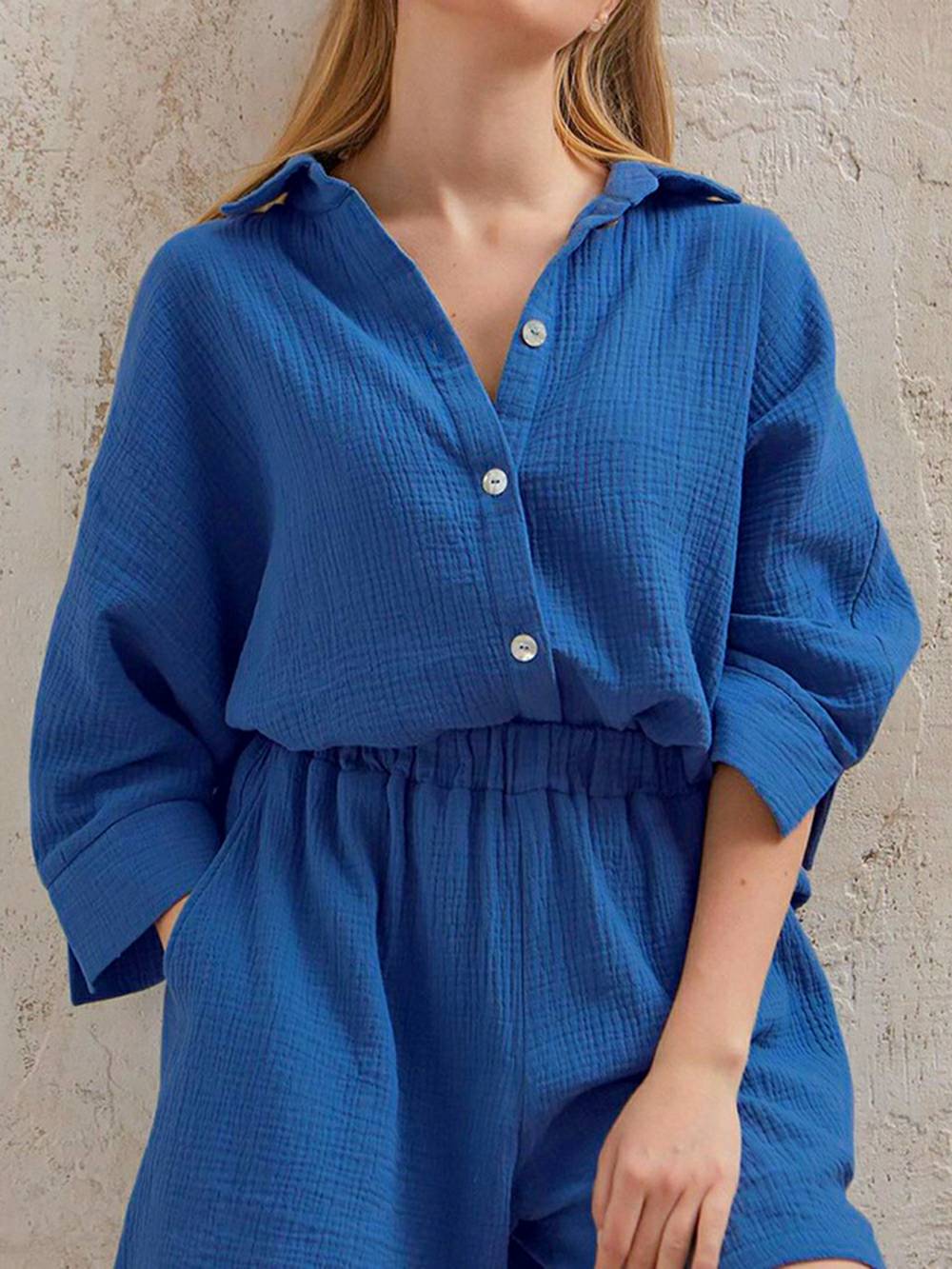Adela | Zomerset met Blouse en Short in Luchtige Structuur