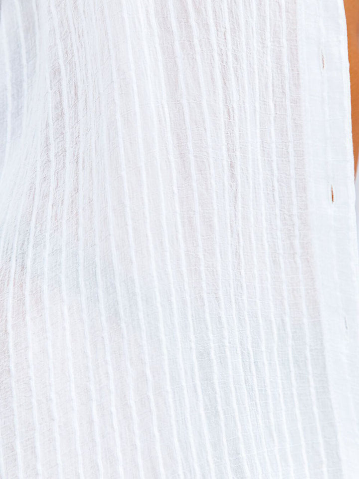 Adira | Strand Blousejurk met Ribstructuur en Ceintuur