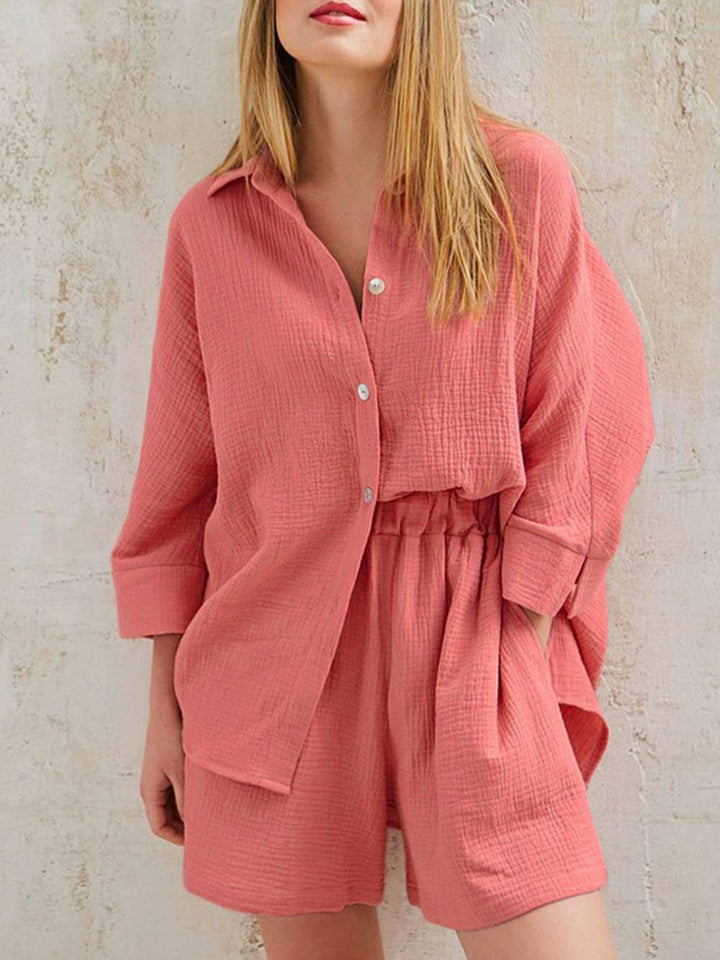 Adela | Zomerset met Blouse en Short in Luchtige Structuur
