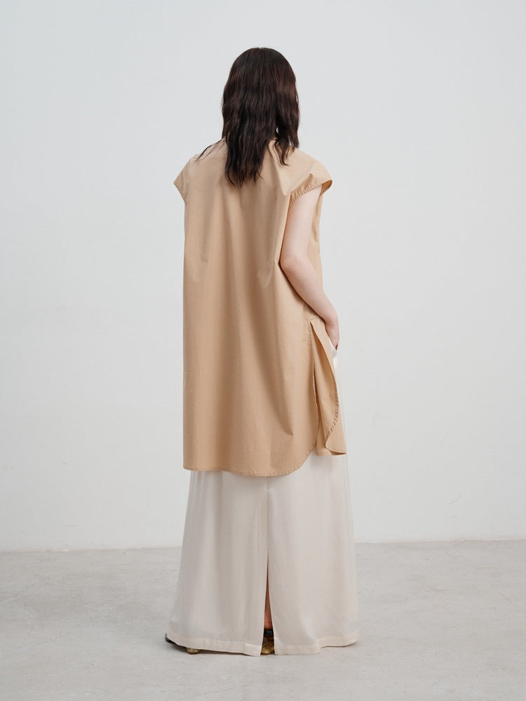 Ayla | Mouwloze Blousejurk met Minimalistische Look