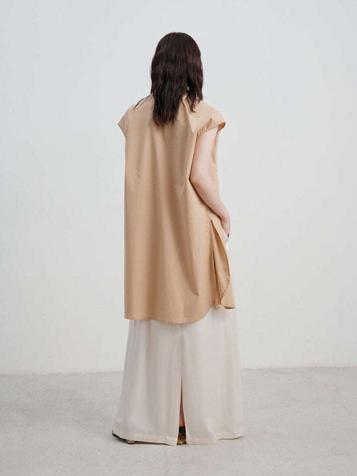 Ayla | Mouwloze Blousejurk met Minimalistische Look