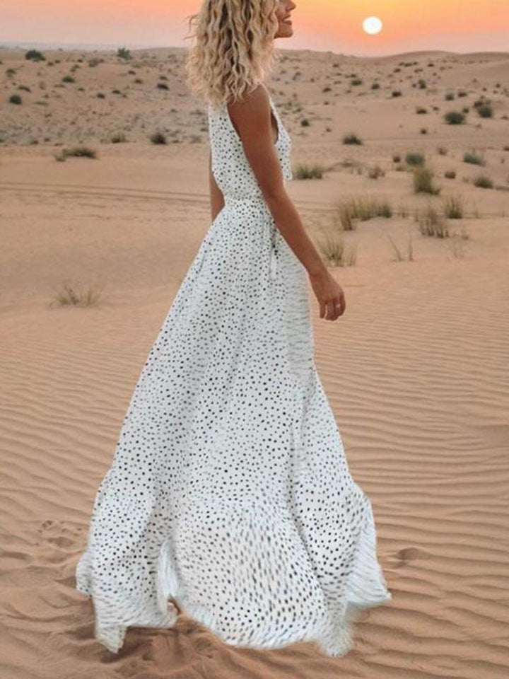 Yara | Gestippelde Boho Maxi Jurk
