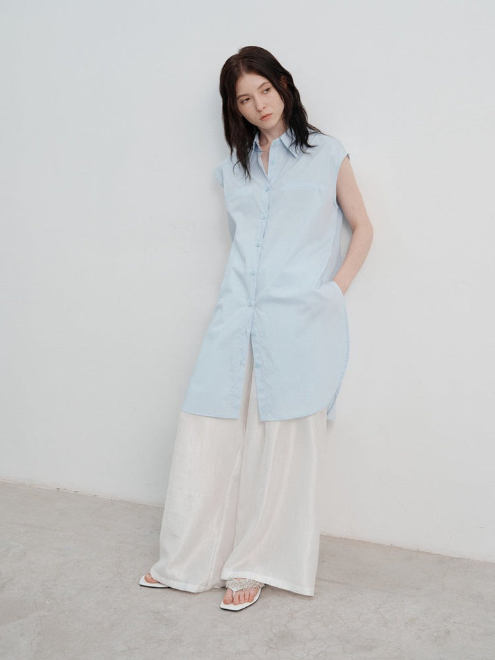 Ayla | Mouwloze Blousejurk met Minimalistische Look