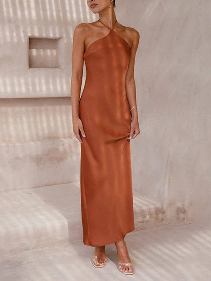 Elara | Minimalistische Halter Maxi Jurk