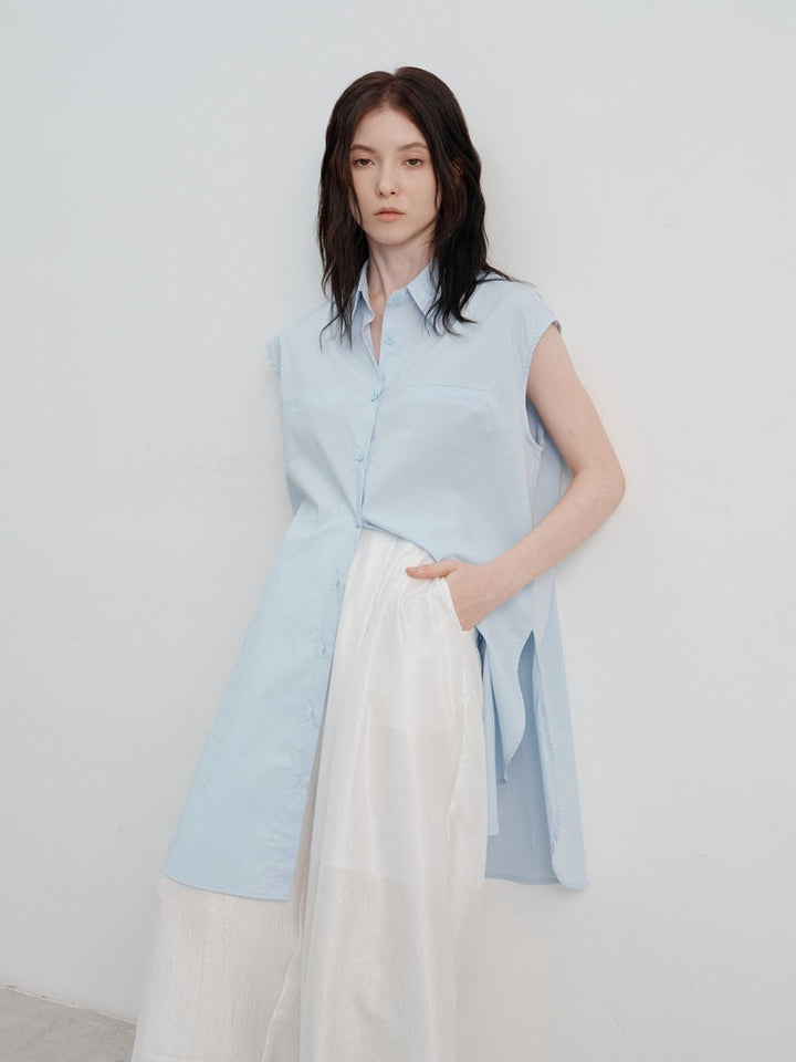 Ayla | Mouwloze Blousejurk met Minimalistische Look