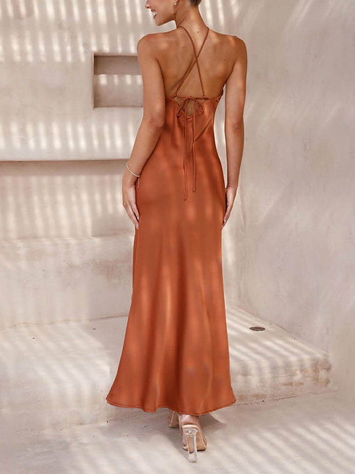 Elara | Minimalistische Halter Maxi Jurk